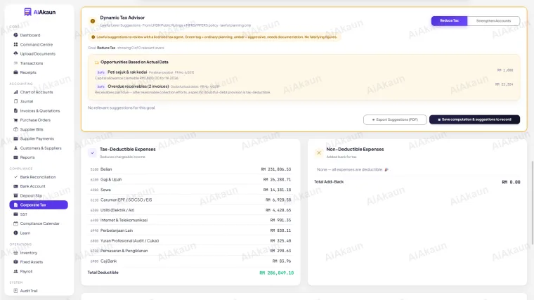 Dynamic Tax Advisor