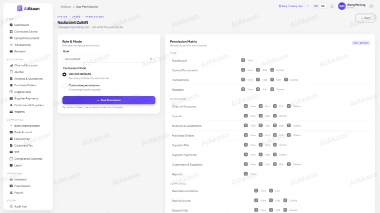 User Permissions (RBAC)